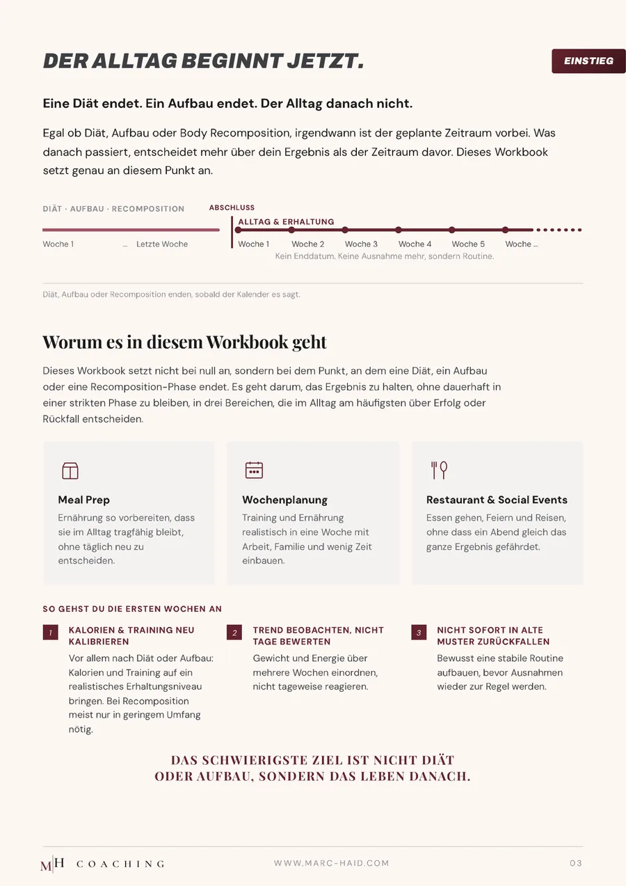 Der Alltag beginnt jetzt., Seite 3 aus dem Workbook Alltag & Erhaltung
