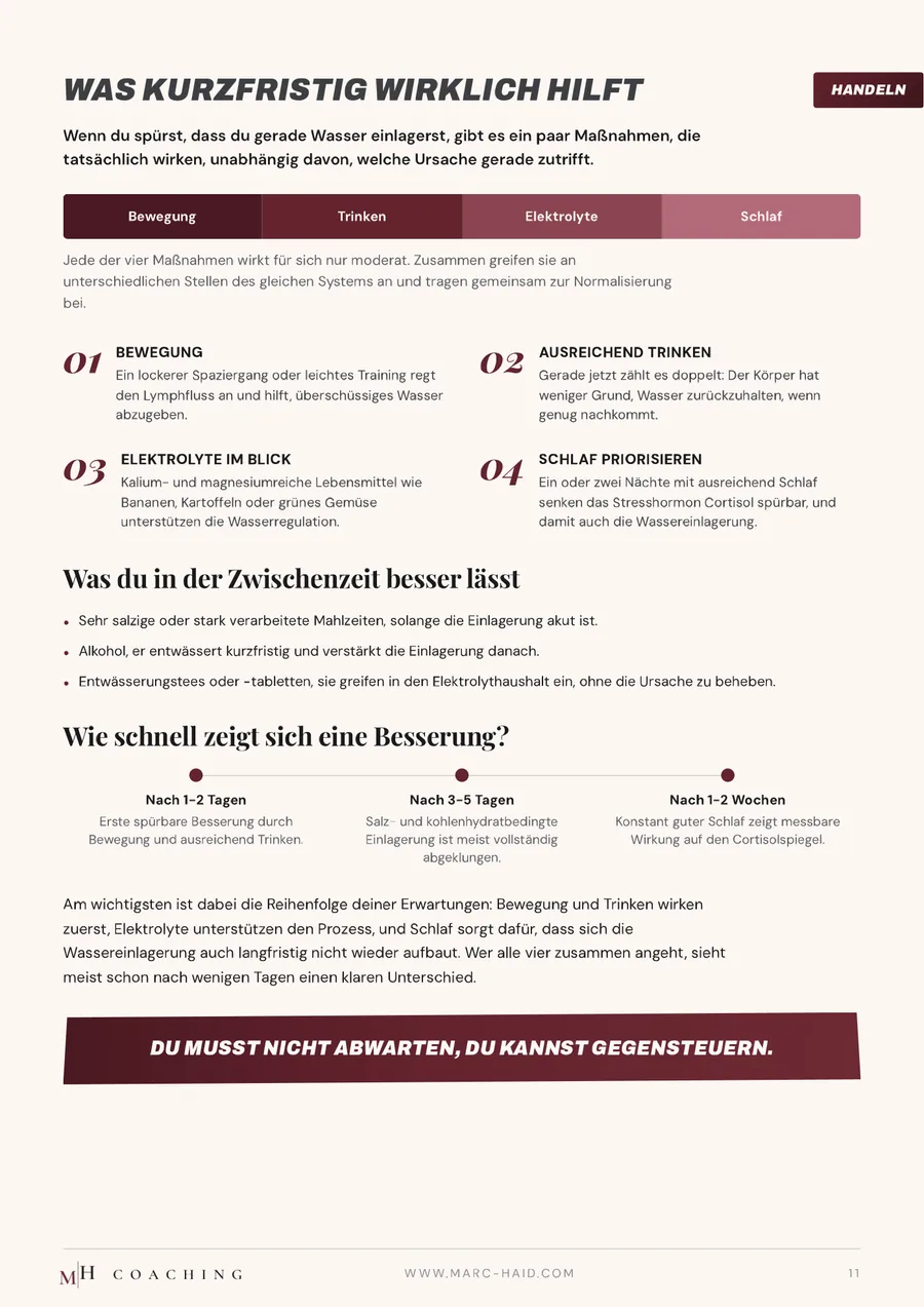 Was kurzfristig wirklich hilft, Seite 11 aus dem Workbook Wassereinlagerungen